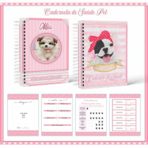 caderneta de vacina pet feminina para imprimir e montar