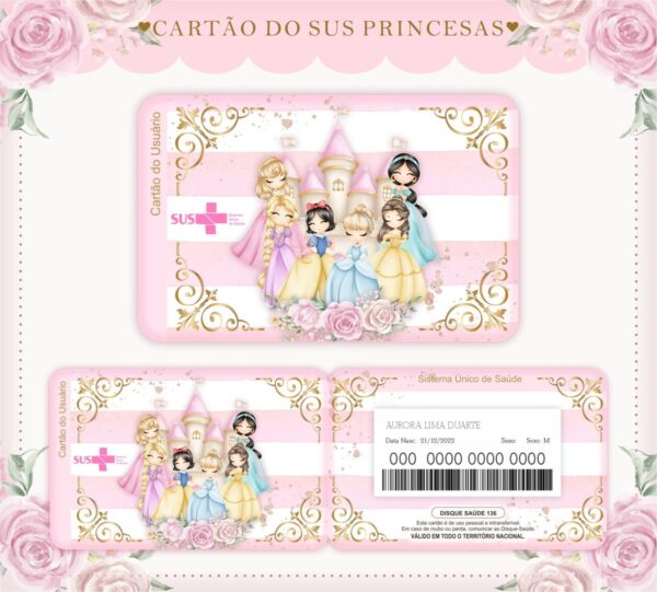 Caderneta de Vacina Princesas Menina - Arquivo Digital