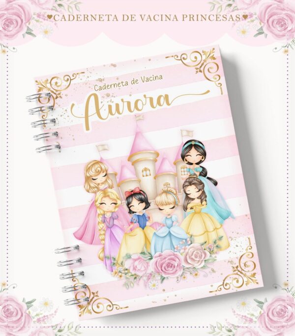 Caderneta de Vacina Princesas Menina - Arquivo Digital