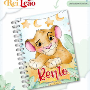 caderneta de vacina tema rei leao para menino