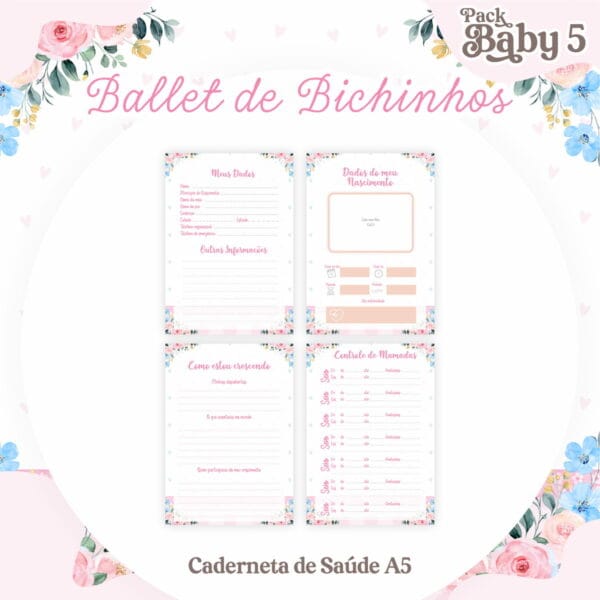 Caderneta de Vacinação Ballet de Bichinhos - Arquivo Digital