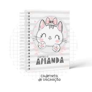 caderneta de vacinacao digital tema gatinha para editar