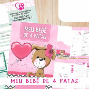 caderneta de vacinacao pet personalizada para cachorrinhas