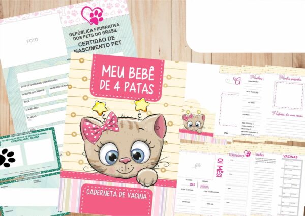 Caderneta Vacina e Registros Momentos - Cat Fêmea 2