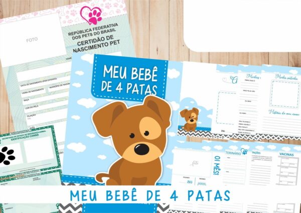 Caderneta Vacina e Registros Momentos - Dog Macho 1