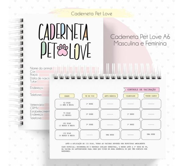 Caderneta Vacina Pet A6 Cão E Gato Arquivo Digital Em Pdf
