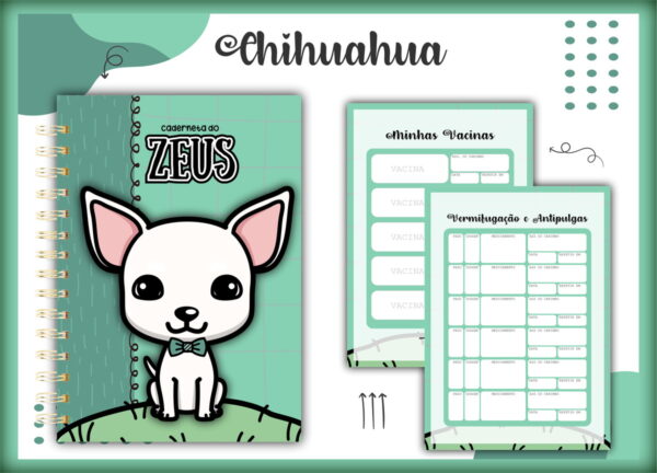Caderneta Vacina Pet Chihuahua Macho -Arquivo Digital