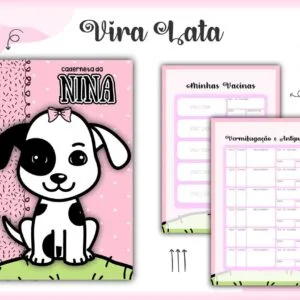 Caderneta Vacina Pet Vira Lata P/B - Arquivo Digital