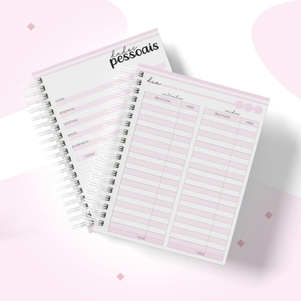 Caderno Controle Financeiro Feminino - Arquivo Digital