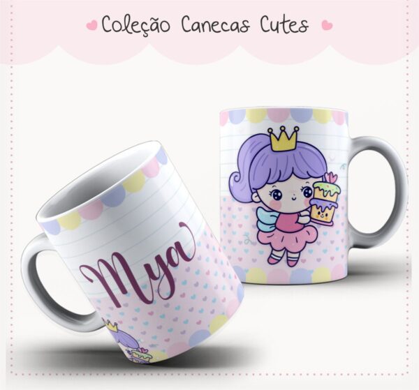Caderno Cute Menina 10 - Arquivo Digital