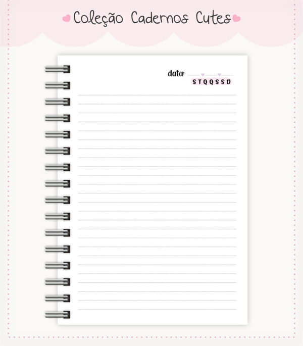 Caderno Cute Menina 11 - Arquivo Digital