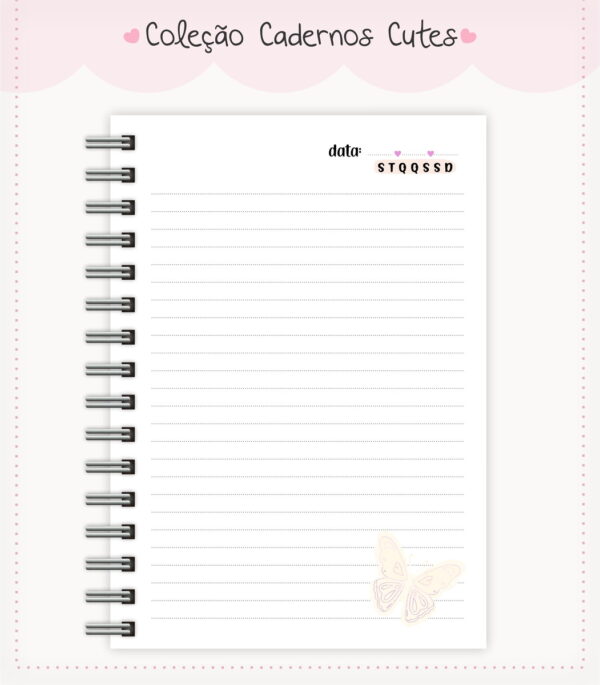 Caderno Cute Menina 3 - Arquivo Digital