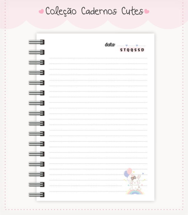 Caderno Cute Menina 4 - Arquivo Digital