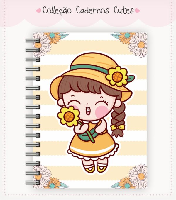 Caderno Cute Menina 9 - Arquivo Digital