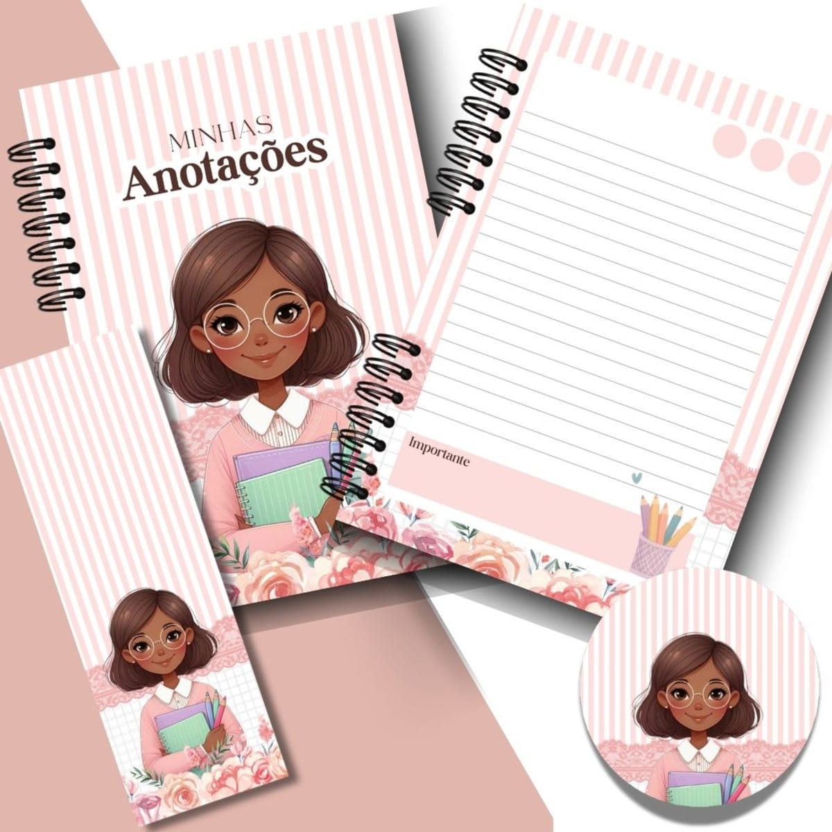 Kit Digital Caderno de Anotações Professoras Personalizável 3 Kit Digital Caderno de Anotações Professoras Personalizável - Imagem 3