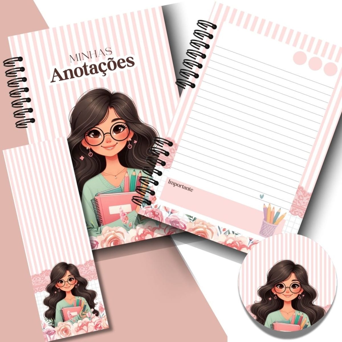 Kit Digital Caderno de Anotações Professoras Personalizável 5 Kit Digital Caderno de Anotações Professoras Personalizável - Imagem 5