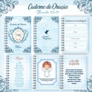 Caderno de Orações Batizado Azul - Arquivo Digital