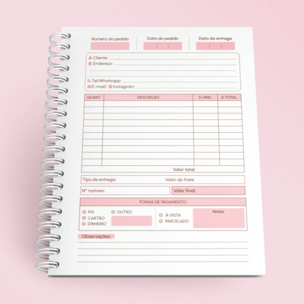 Caderno de Pedidos A5 - Arquivo Digital