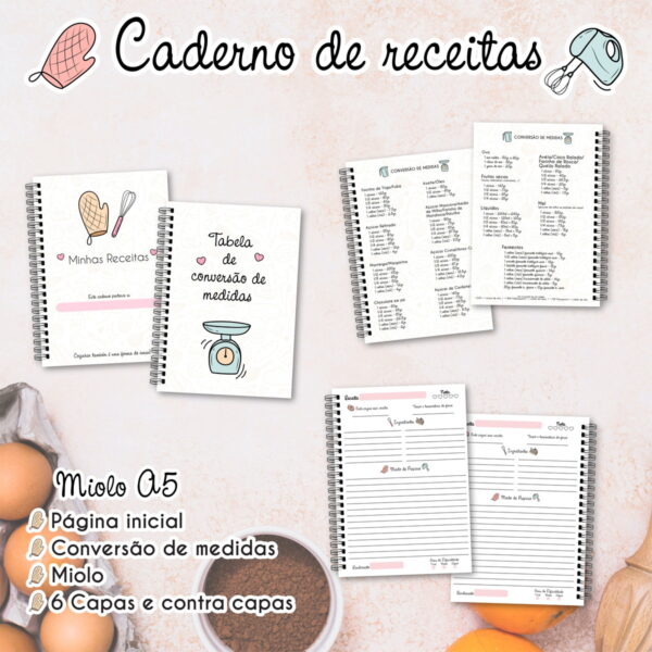 Caderno de Receitas Clean - Arquivo Digital