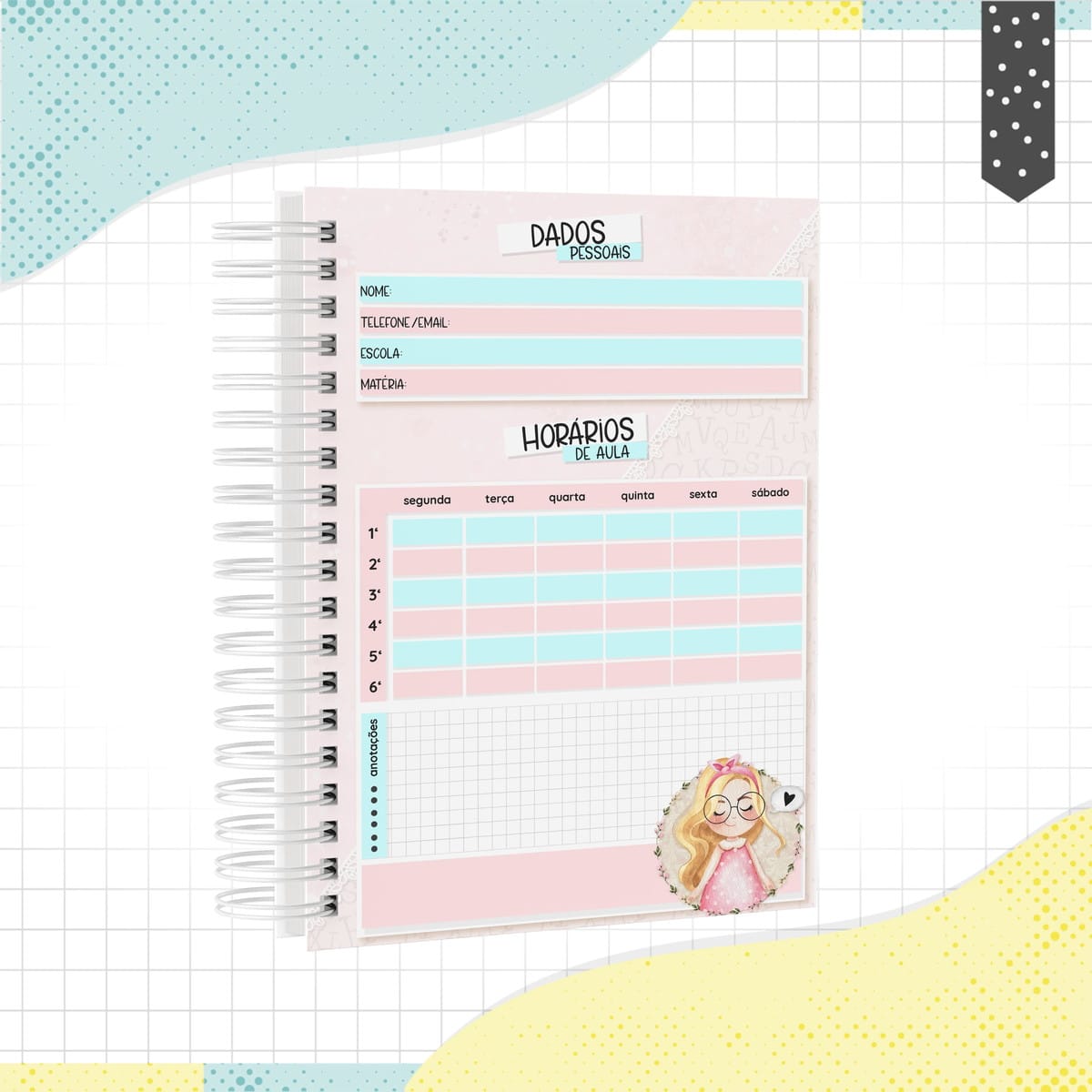 Caderno Digital Menina Loira para Sublimação e Artesanato 2 Caderno Digital Menina Loira para Sublimação e Artesanato - Imagem 2