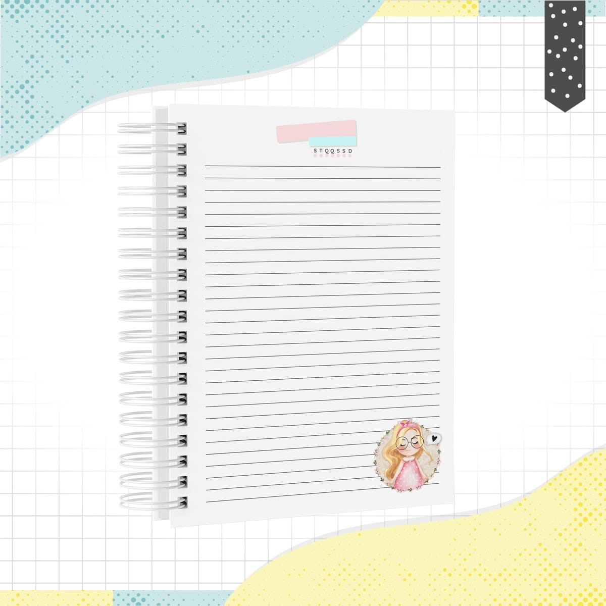 Caderno Digital Menina Loira para Sublimação e Artesanato 3 Caderno Digital Menina Loira para Sublimação e Artesanato - Imagem 3