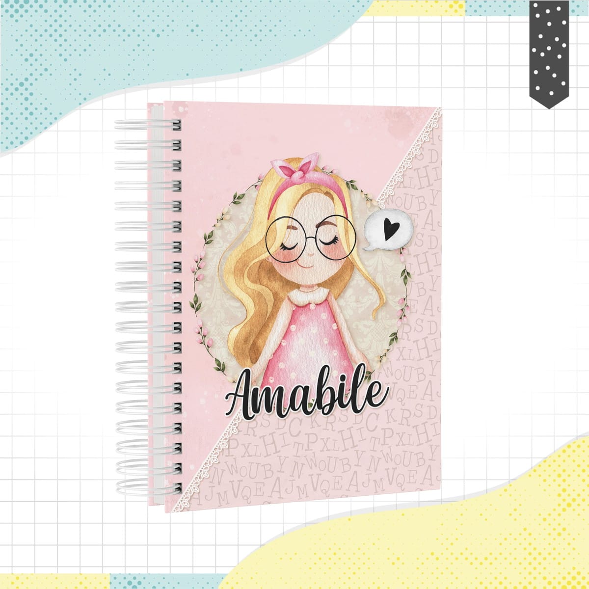 Caderno Digital Menina Loira para Sublimação e Artesanato 1 Caderno Digital Menina Loira para Sublimação e Artesanato