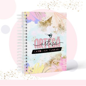 caderno digital profissao artesa com miolo pautado