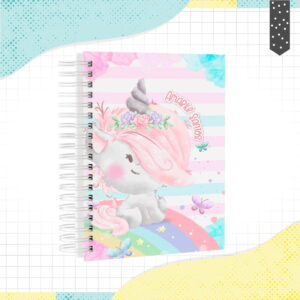caderno digital unicornio personalizavel para imprimir