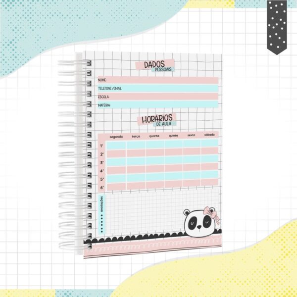 Caderno Panda Menina - Arquivo Digital