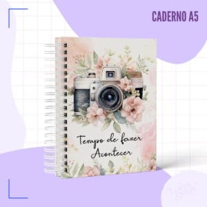 Caderno Pautado A5 Câmera Vintage - Arquivo Digital