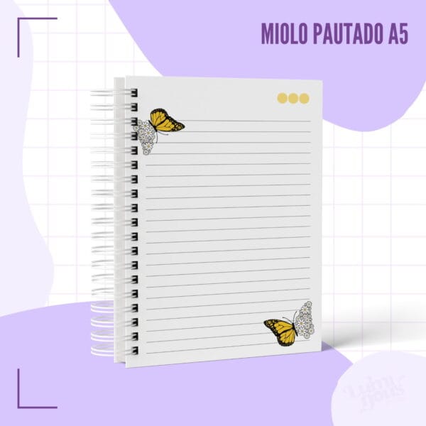 Caderno Pautado Borboleta Margarida - Arquivo Digital