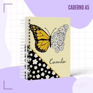 Caderno Pautado Borboleta Margarida - Arquivo Digital