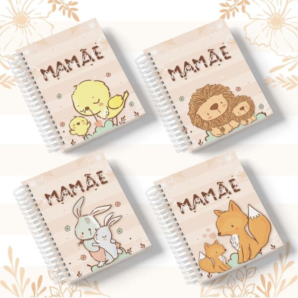 Caderno Pautado Mamãe e Vovó Animais - Arquivo Digital