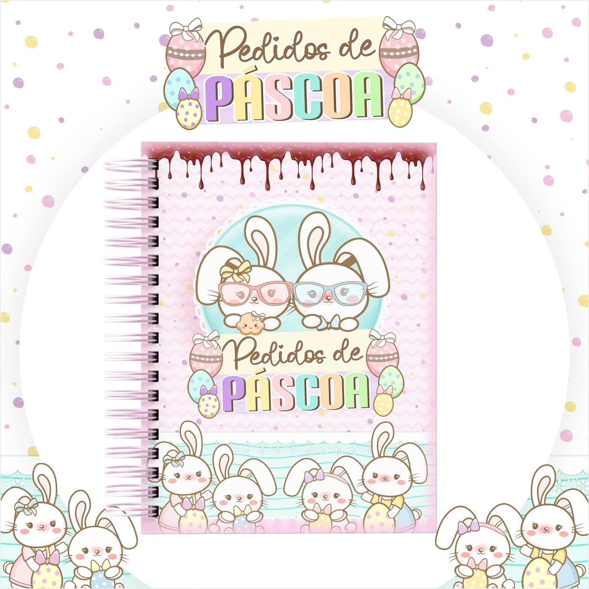 Caderno de Pedidos Páscoa Digital para Personalizar 1 Caderno de Pedidos Páscoa Digital para Personalizar