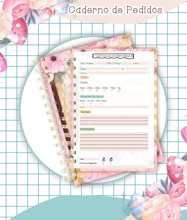 Caderno Pedidos Páscoa Mod5 - Arquivo Digital