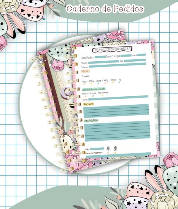 Caderno Pedidos Páscoa Mod8 - Arquivo Digital