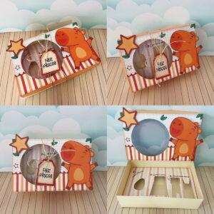 caixa de pascoa capivara kit digital para imprimir e montar