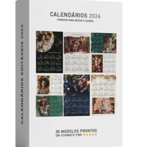 calendario 2026 editavel com foto kit digital 30 modelos