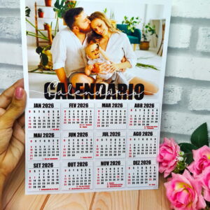calendario 2026 personalizado com fotos e modelo canva