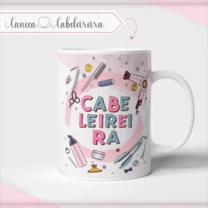 Caneca Cabelereira Profissões (Arte digital)
