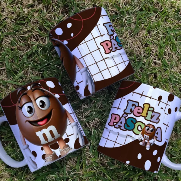 Canecas Páscoa 3D M&Ms – 9 Artes em JPG