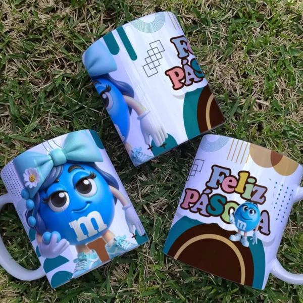 Canecas Páscoa 3D M&Ms – 9 Artes em JPG