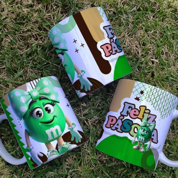 Canecas Páscoa 3D M&Ms – 9 Artes em JPG