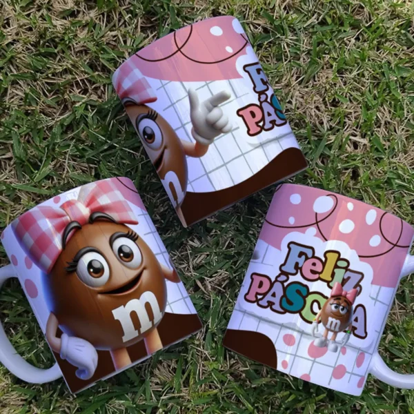 Canecas Páscoa 3D M&Ms – 9 Artes em JPG