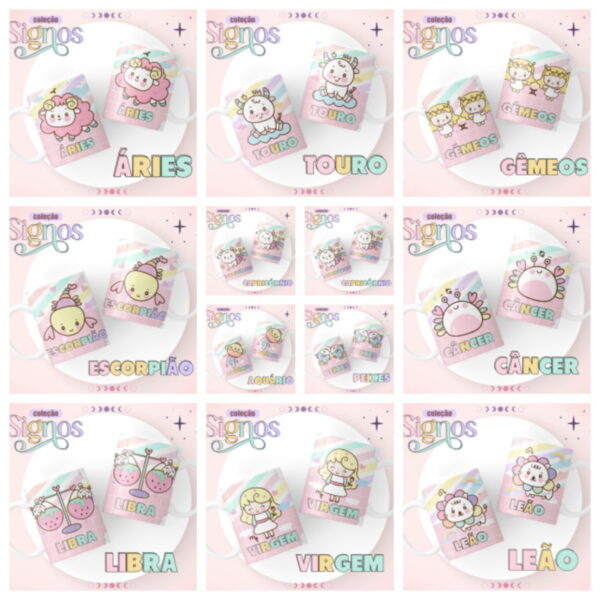 Canecas Signos Candy - Arquivo Digital