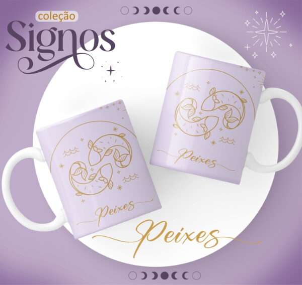 Canecas Signos Lilás - Arquivo Digital