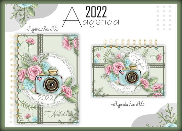 Capa e Contracapa Agenda Fotografa 2022 - Arquivo Digital