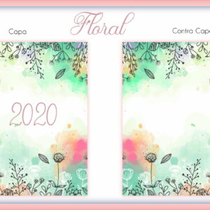 capa e contracapa floral digital para agenda e planner