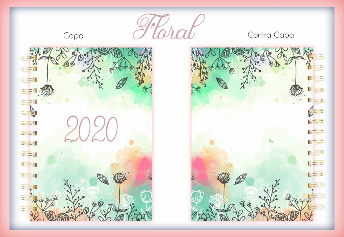 Capa e Contracapa Floral Digital para Agenda e Planner 1 Capa e Contracapa Floral Digital para Agenda e Planner