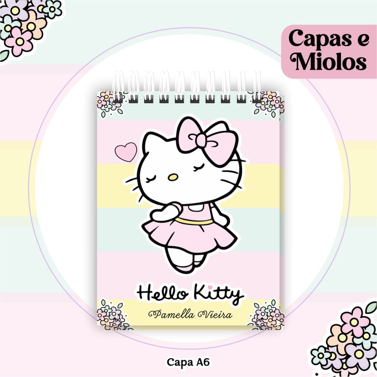 Kit Digital Hello Kitty com Capas e Miolos para Agenda 3 Kit Digital Hello Kitty com Capas e Miolos para Agenda - Imagem 3